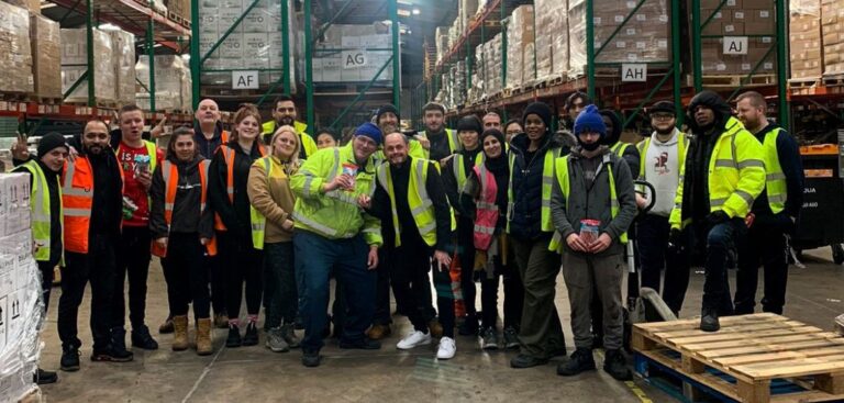 Sky Recruitment Team with Jamie at We Are Fulfilment pre Christmas